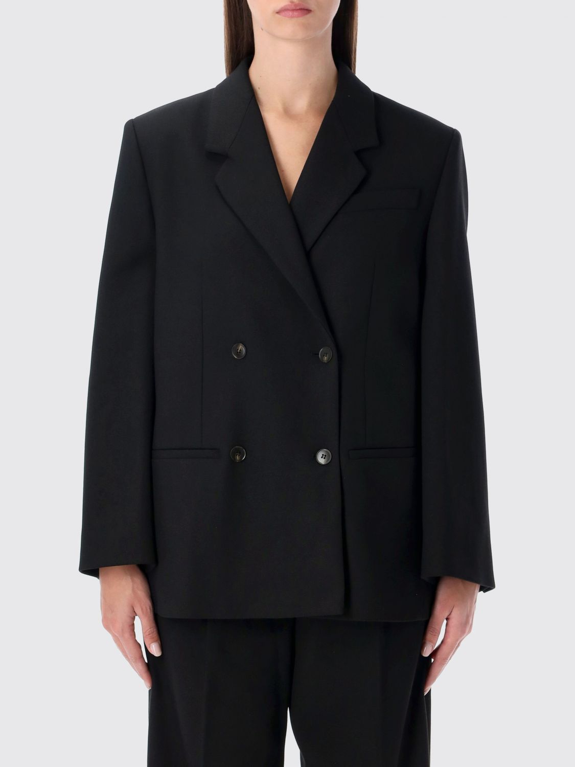 By Malene Birger Ramona Oversized Double-breasted Blazer In Black