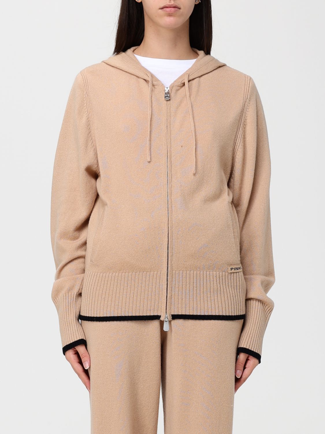 Pinko Sweatshirt Woman Color Beige In Brown