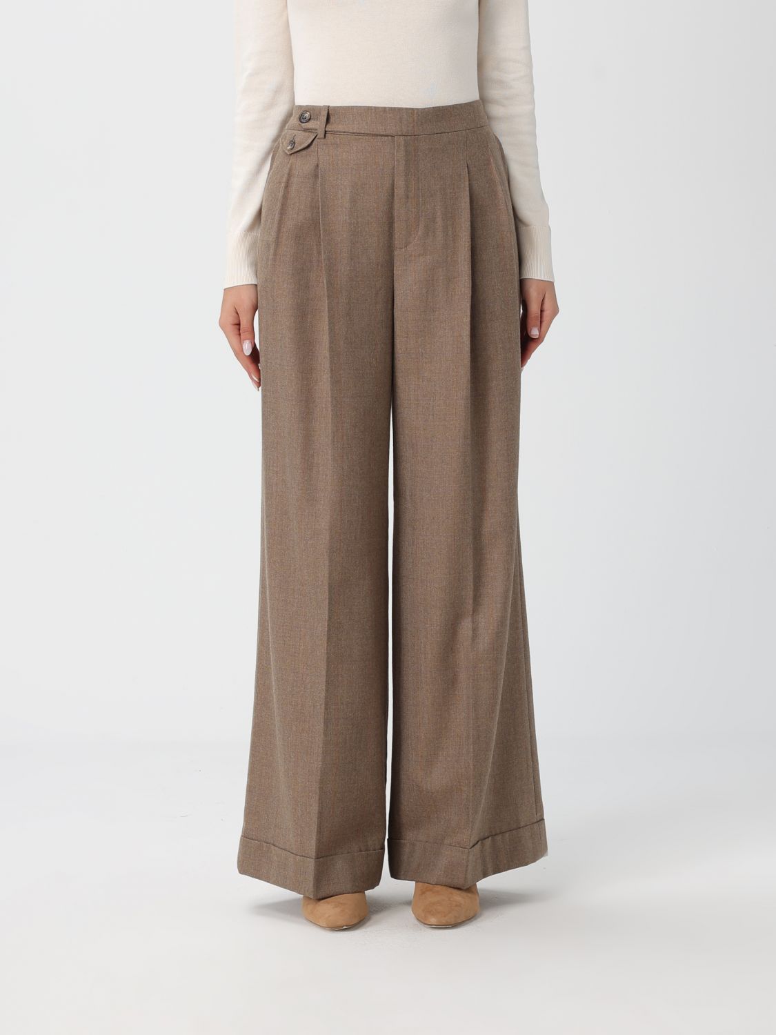 Ralph Lauren Wilva Full Length Pleated In Gray