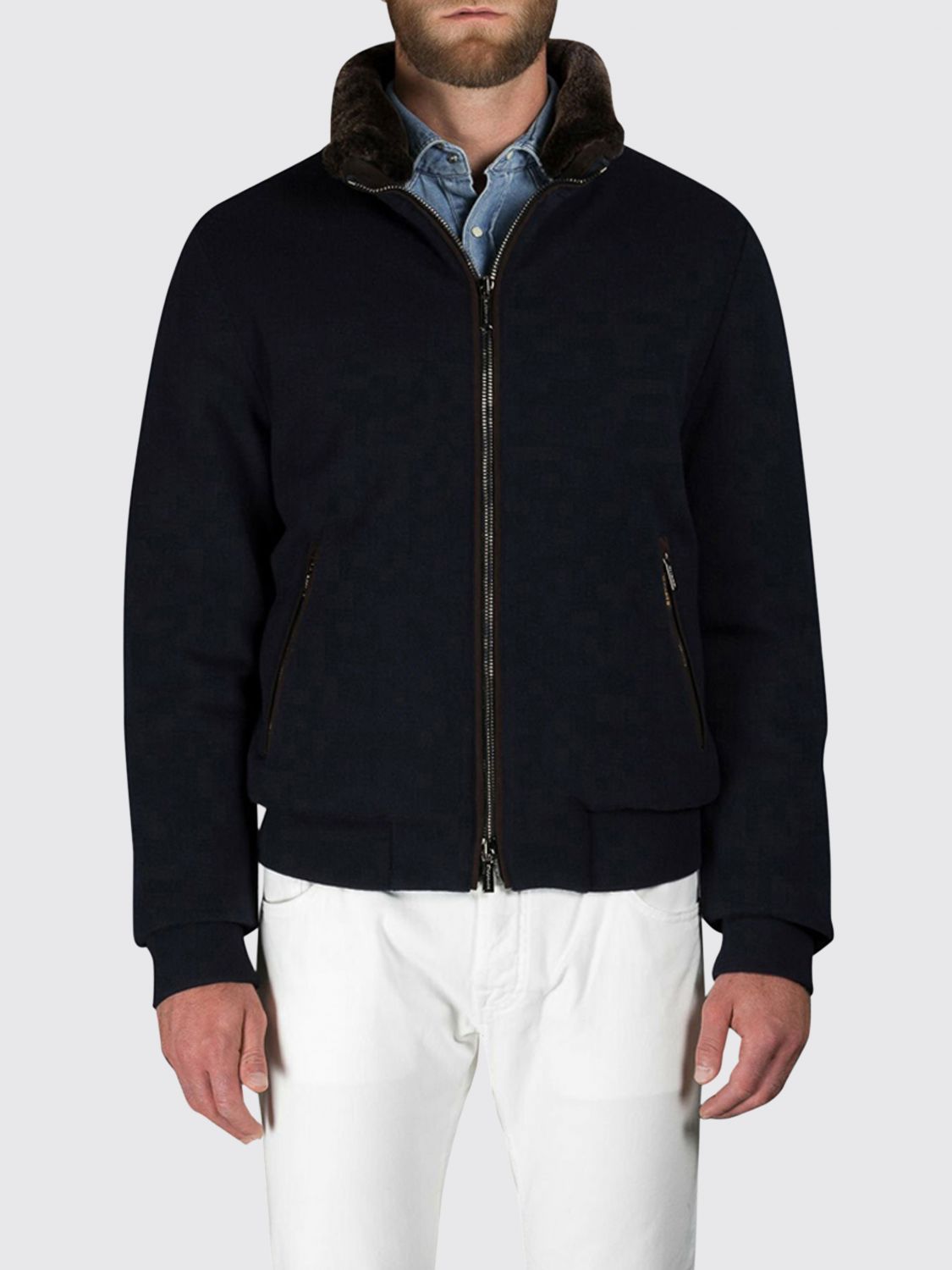 Moorer Coat Men Color Blue In Multi