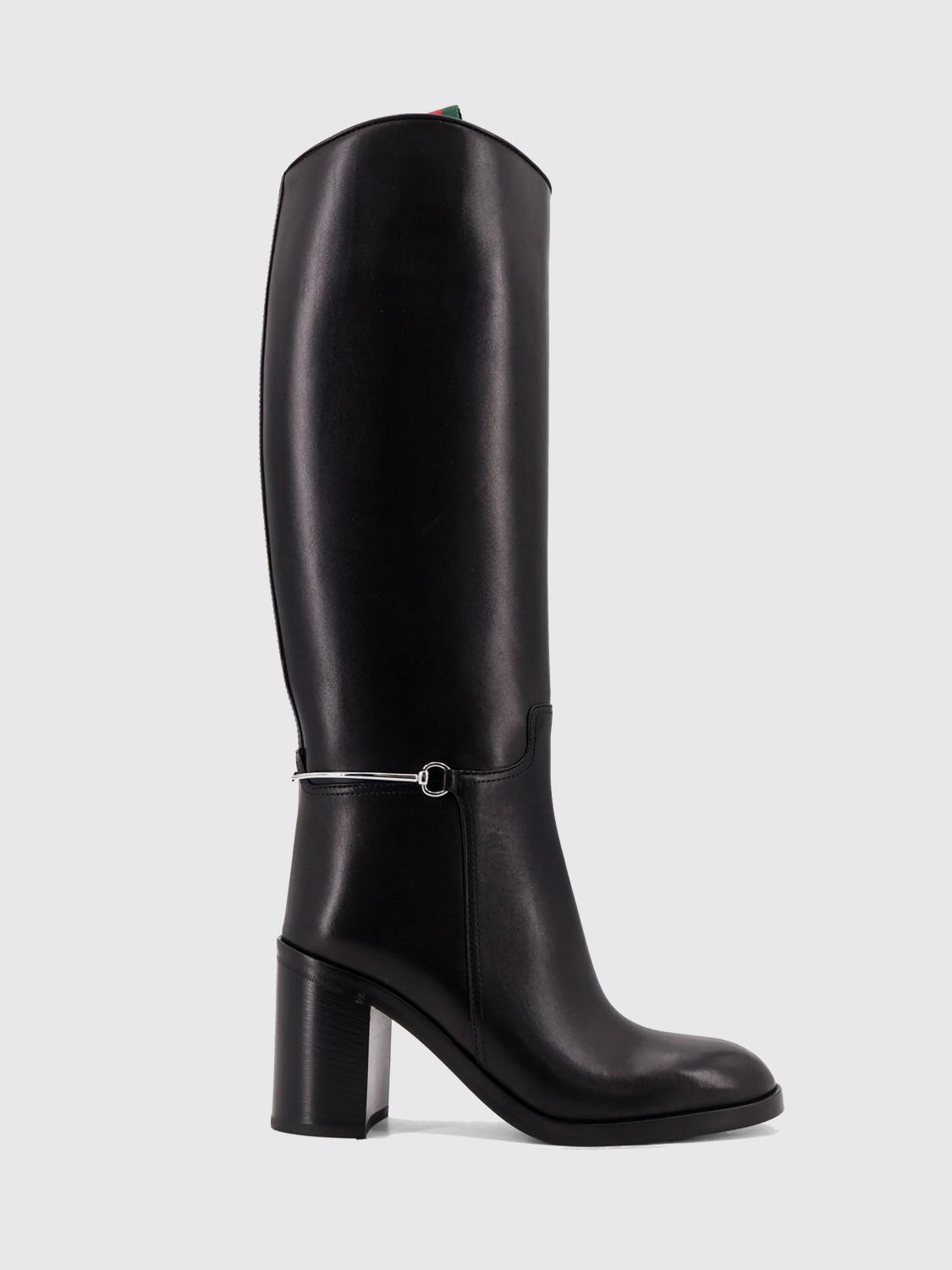 GUCCI Stivale in pelle con morsetto slim