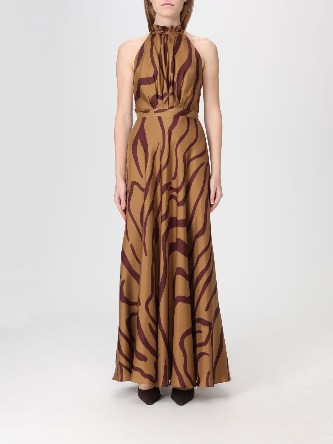 Raquel Diniz Dress Woman Color Brown In Brown