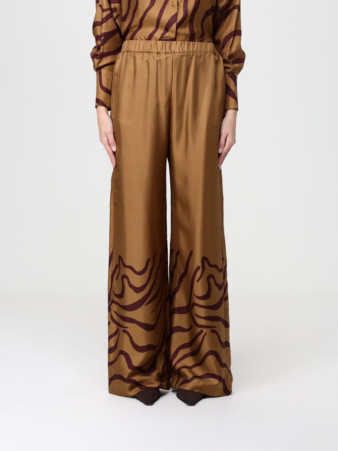 Raquel Diniz Sofia Zebra Print Wide-leg Pants In Brown
