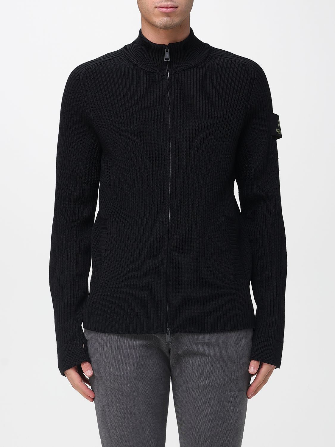 Premiata Ribber Zip Cardigan Cardigan In Black
