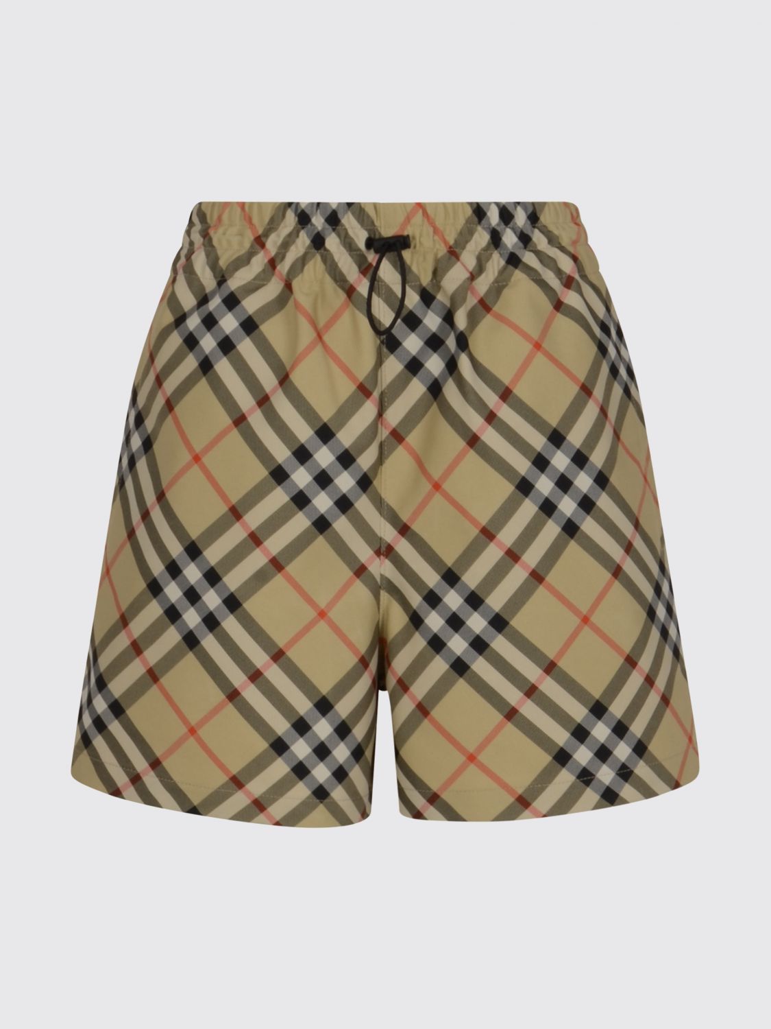 Burberry Technical Check Mid-rise Shorts In Multi