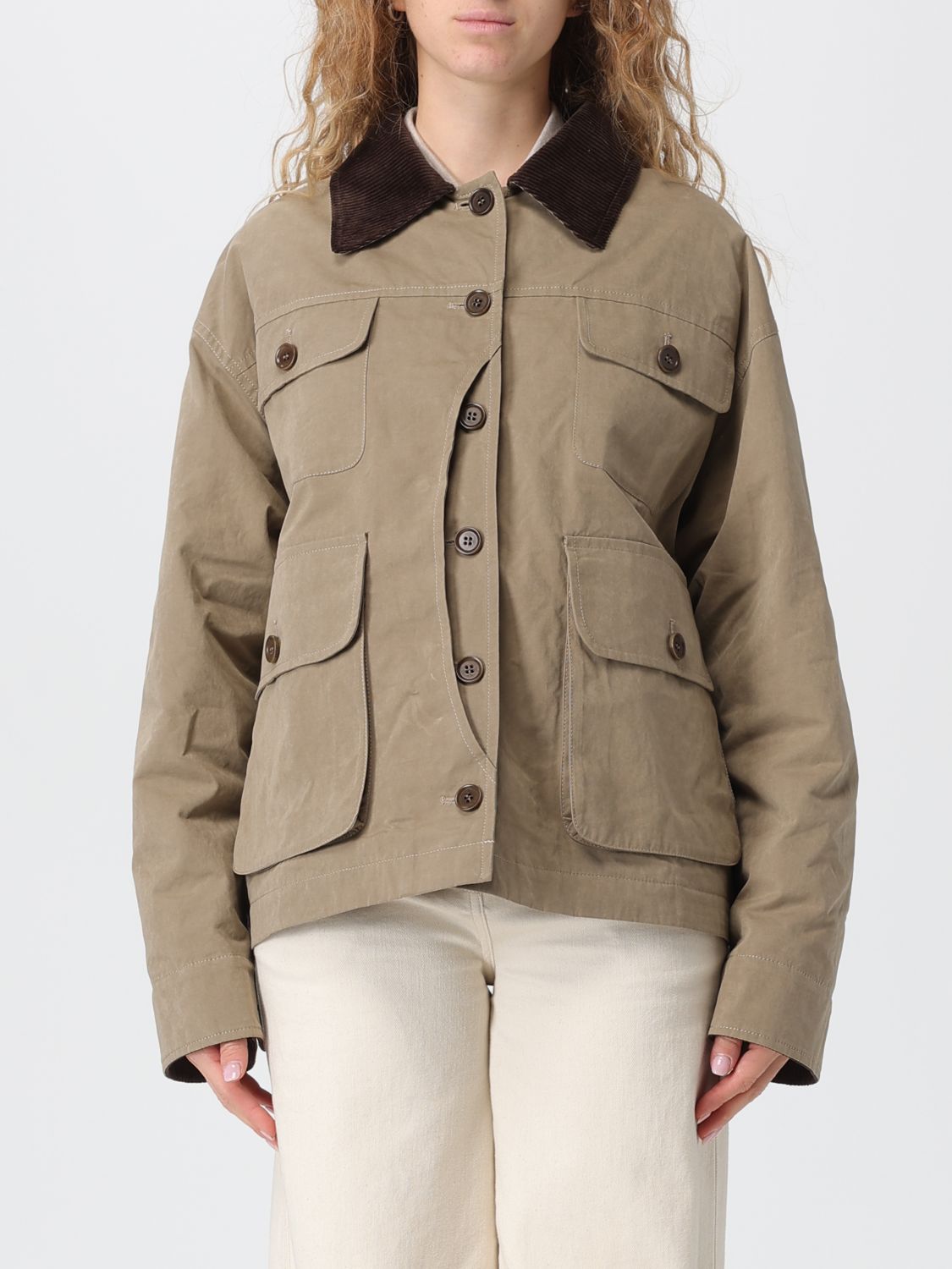 Aspesi Pocket Detailed Buttoned Jacket In Neutral