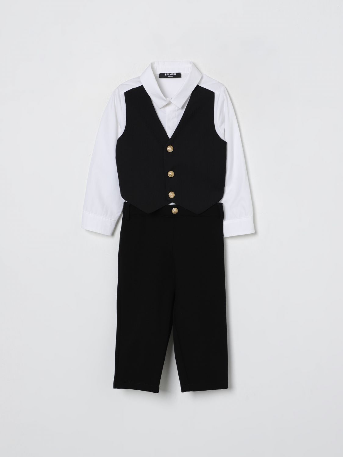 Balmain Suit Kids Color Black In Black
