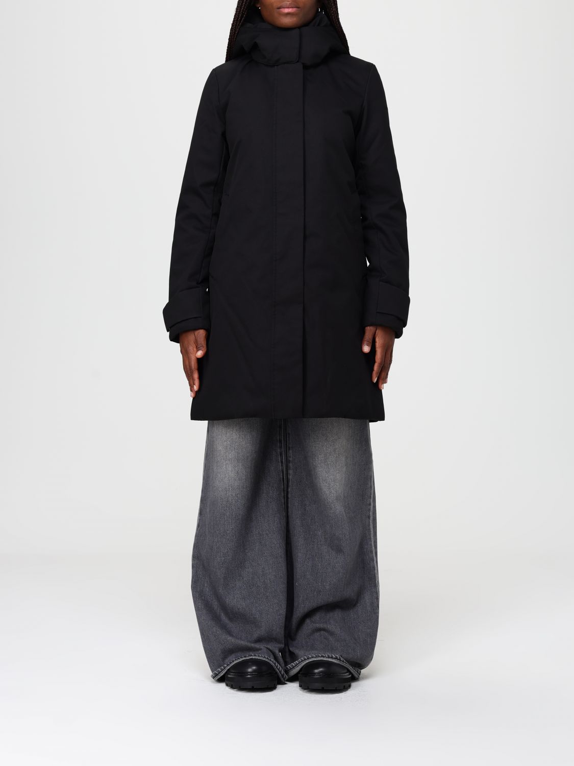 Save The Duck Coat  Woman Color Black In Black