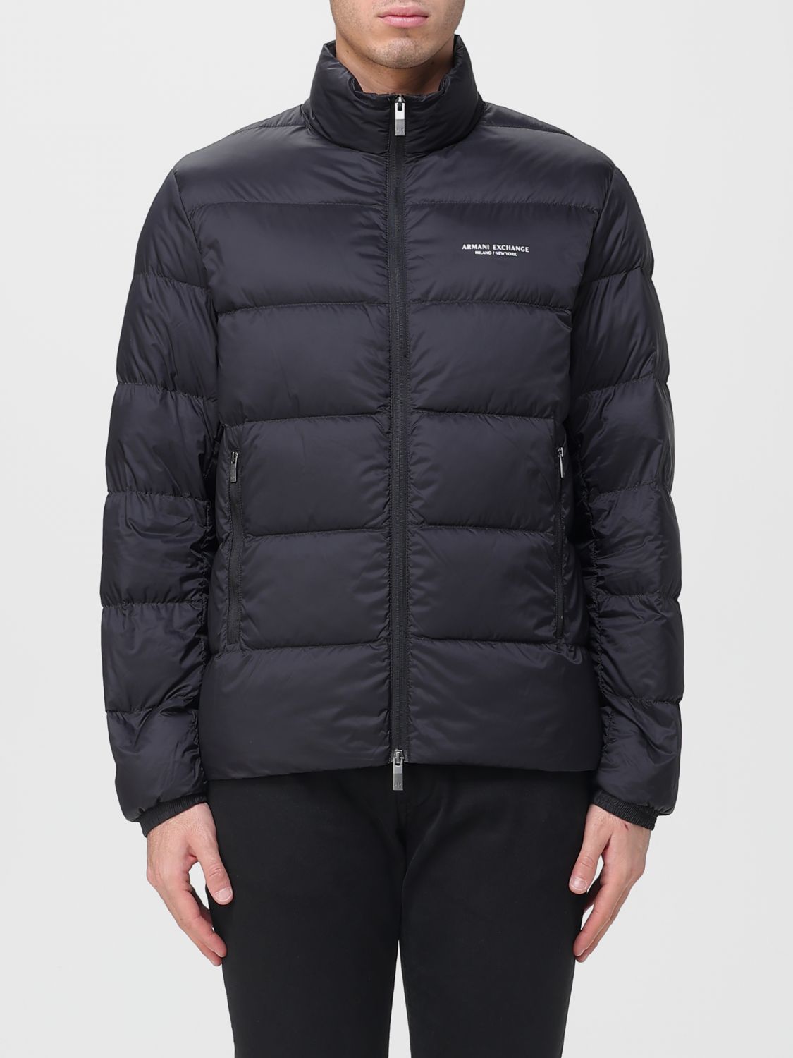 Armani Exchange Puffer Jacket In Black