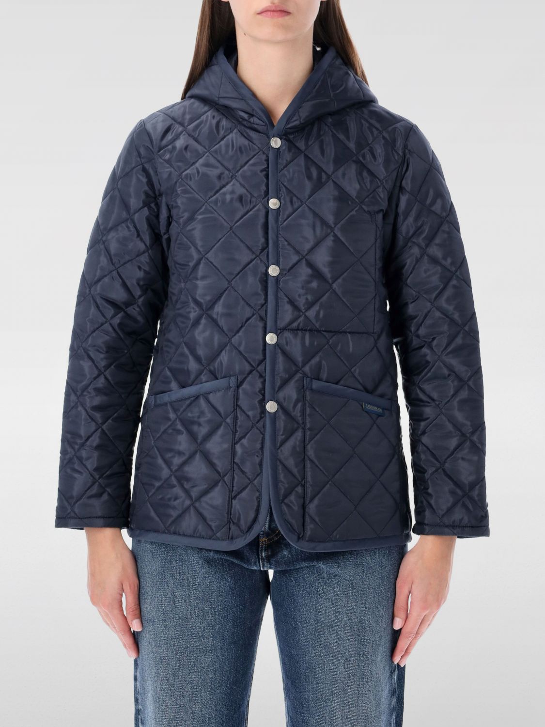 Comme Des Garçons Quilted Hooded Jacket Front Pockets In Blue