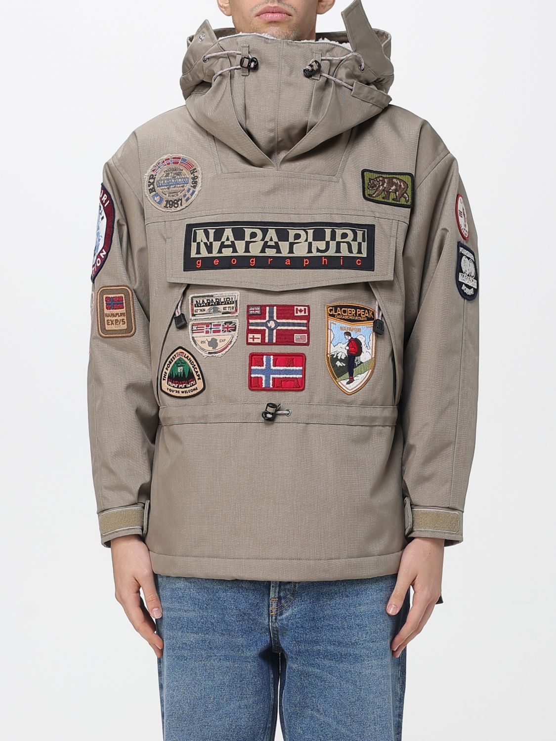 Napapijri Coat Men Color Beige In Brown