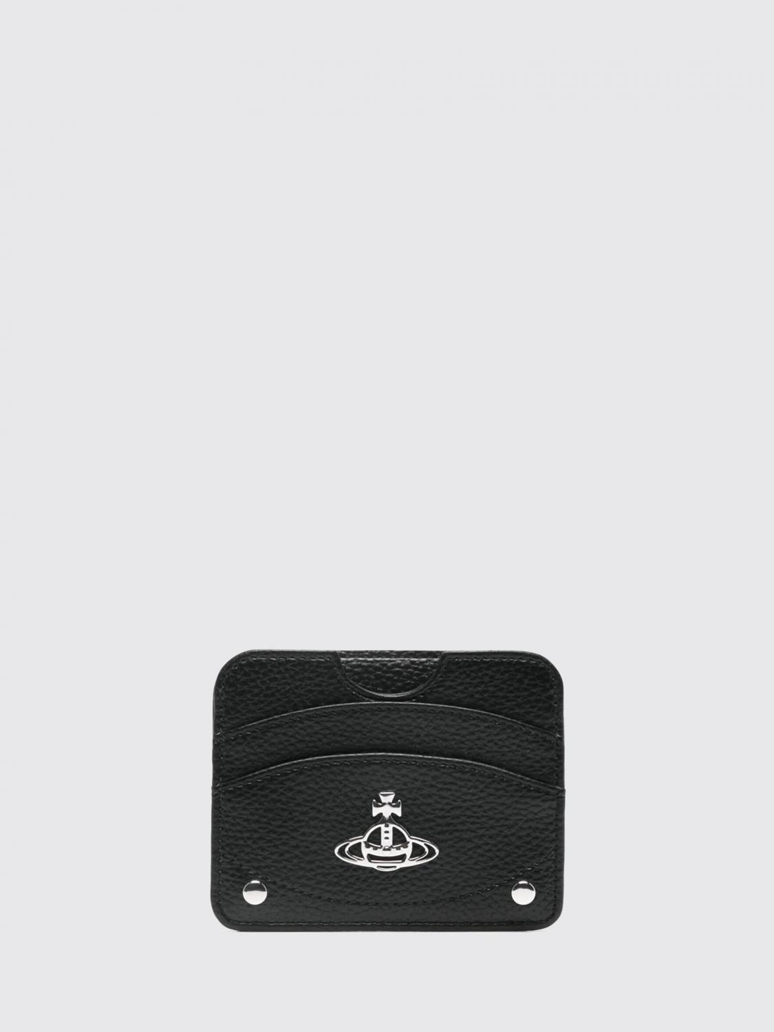 Portacarte di credito Half Moon Vivienne Westwood in pelle sintetica a grana