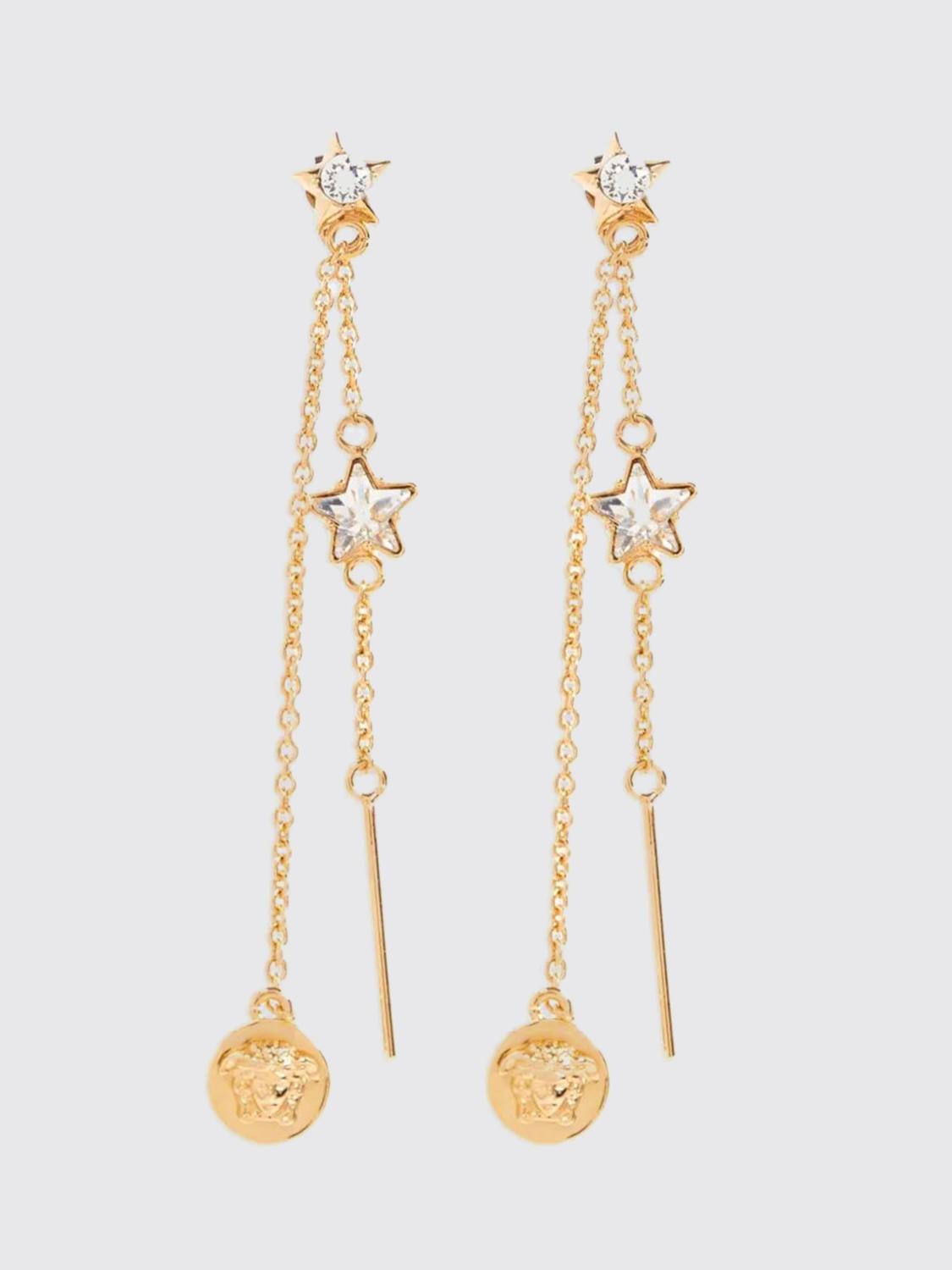 VERSACE Brass earrings with set rhinestones