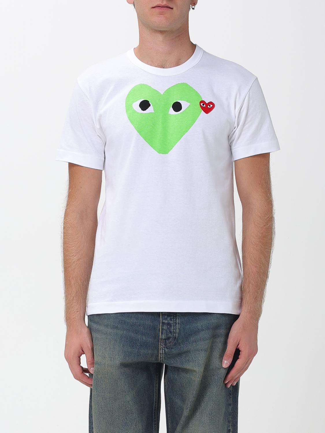 COMME DES GARÇONS PLAY T-Shirt Men color Green　COMME DES GARÇONS PLAY Tシャツ メンズ カラー グリーン COMME