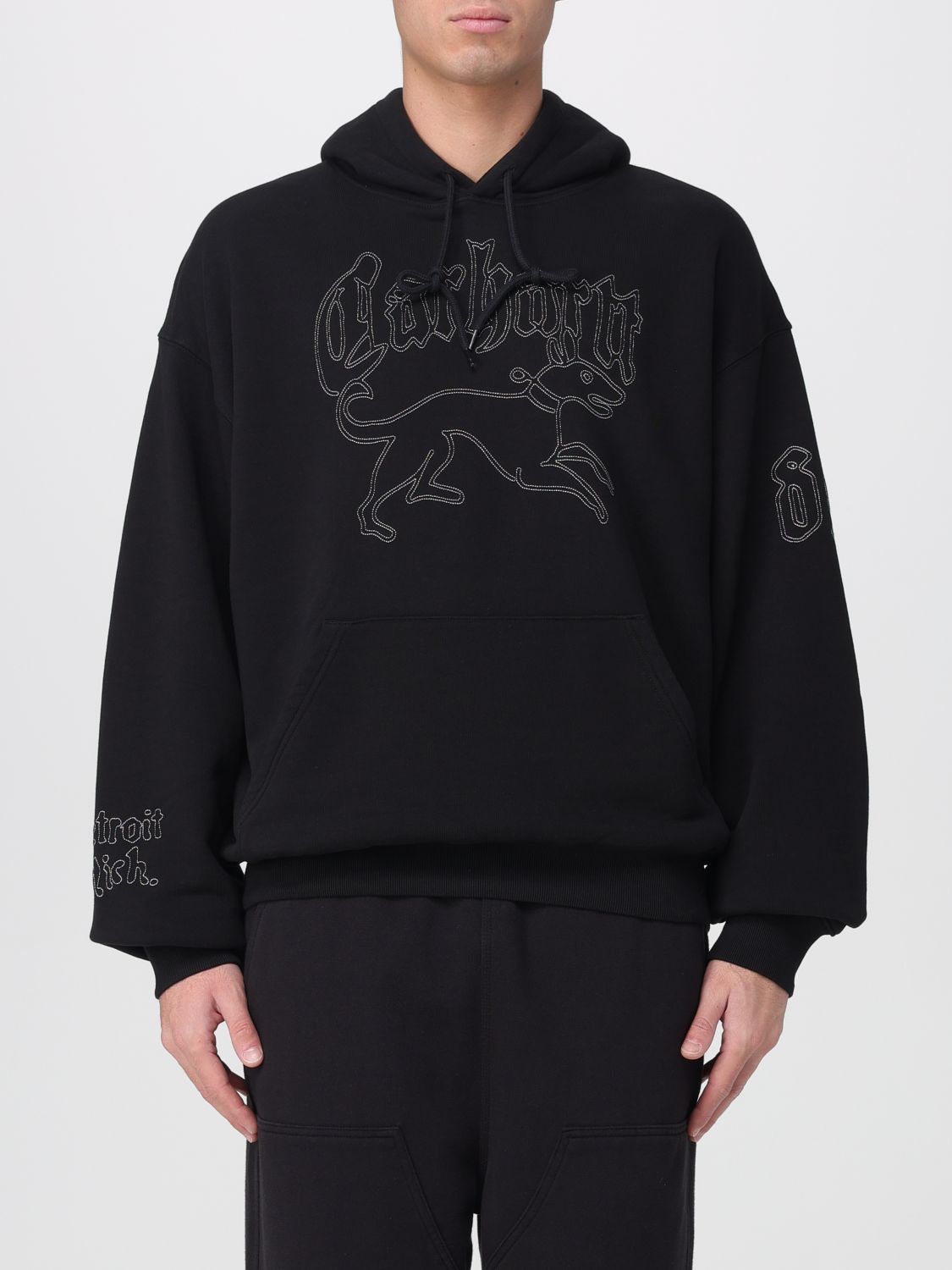 Carhartt Hackwork Graphic-embroidery Hoodie In Black