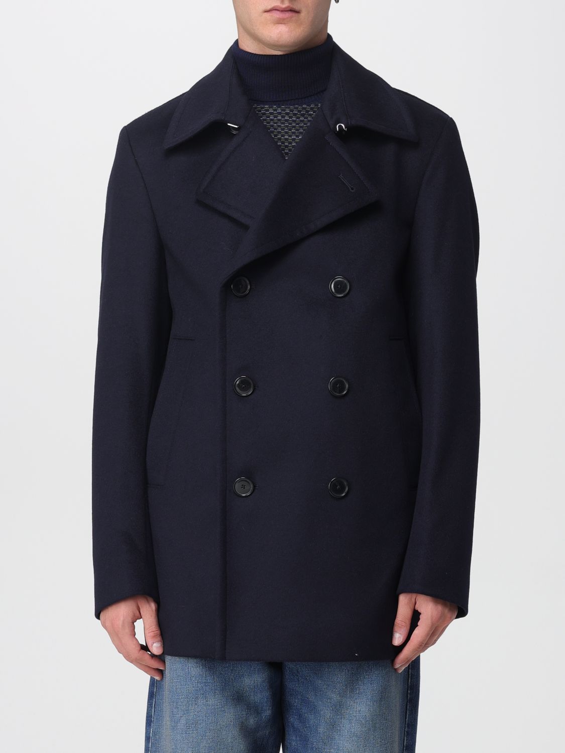 Hugo Boss Coat Boss Men Color Blue In Blue