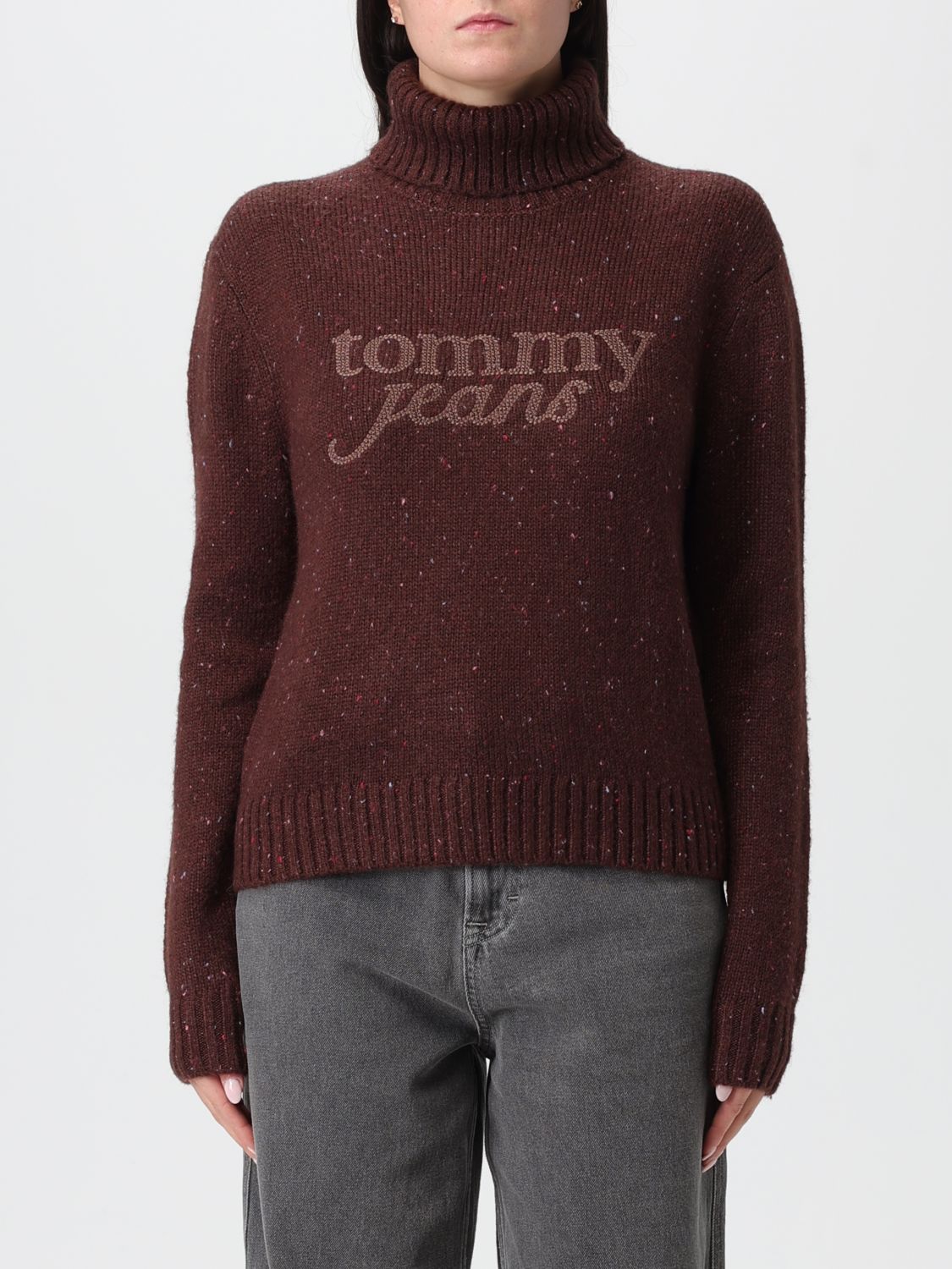 Tommy Jeans Sweater  Woman Color Brown In Brown