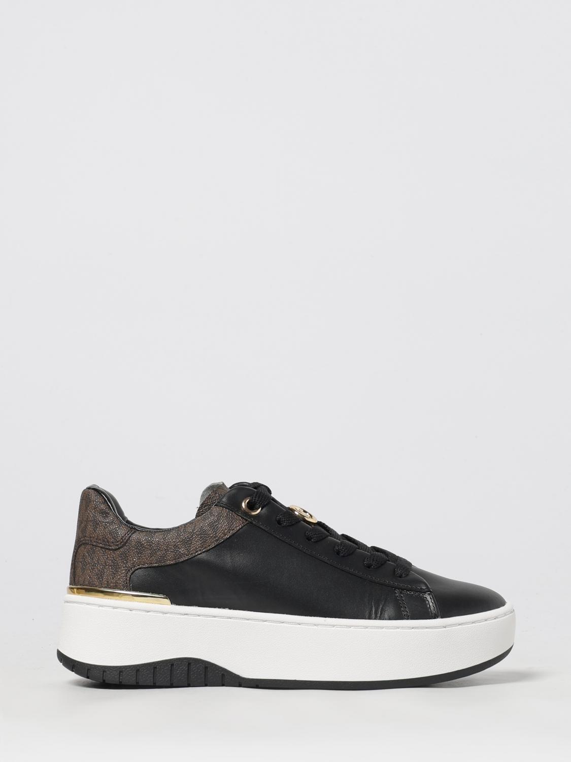 Michael Kors Dottie Leather And Signature Logo Trainers In Multi