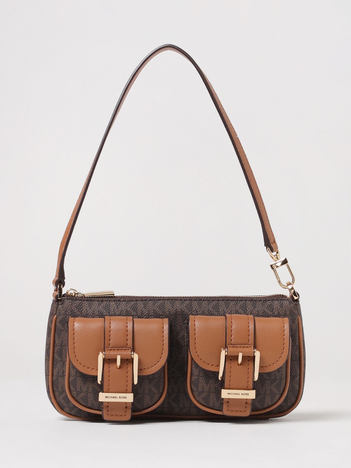 Michael Kors Zoe Shoulder Bag Printed Canvas In Brown