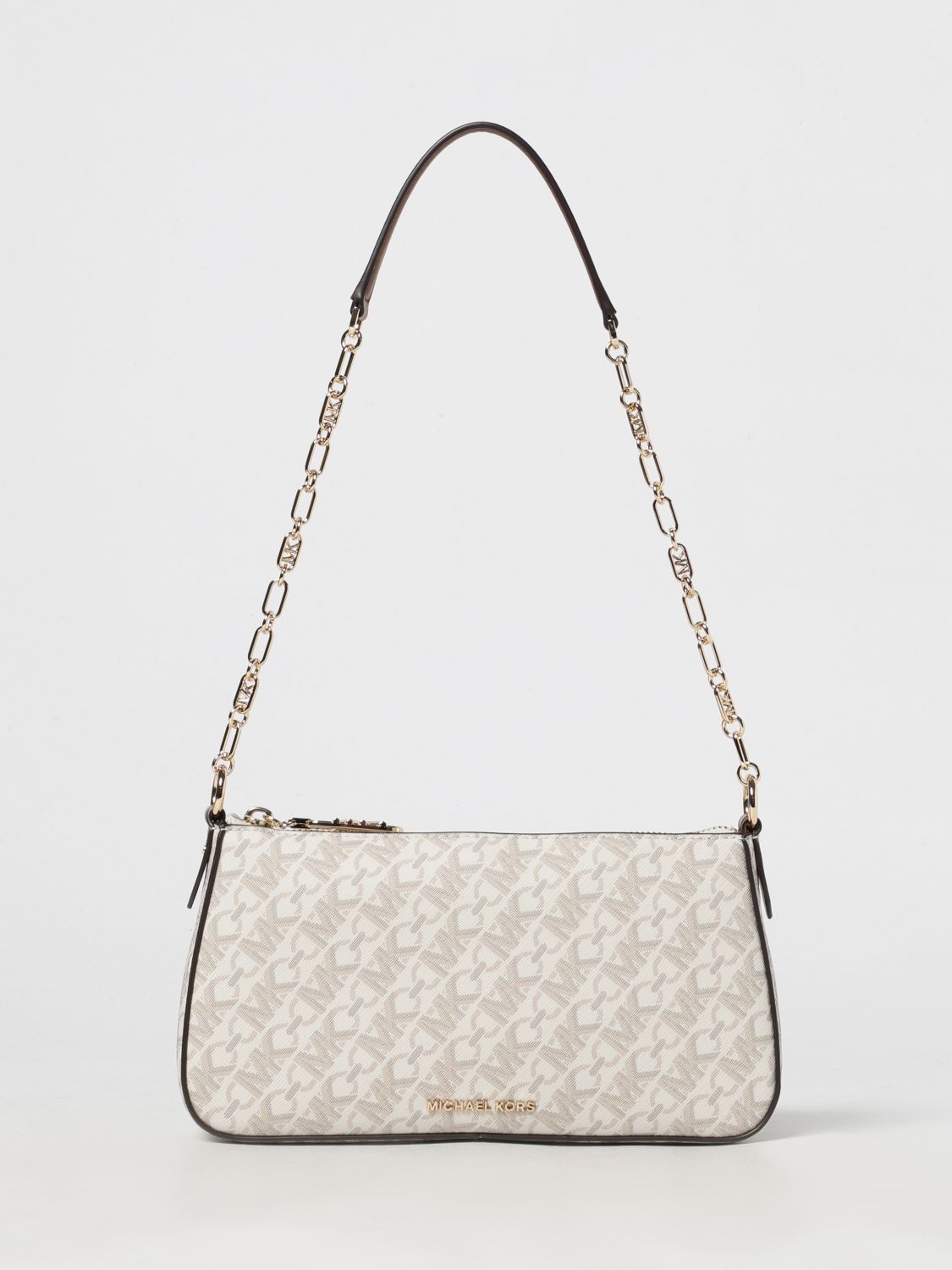 Michael Kors Monogram-pattern Shoulder Bag In Neutral