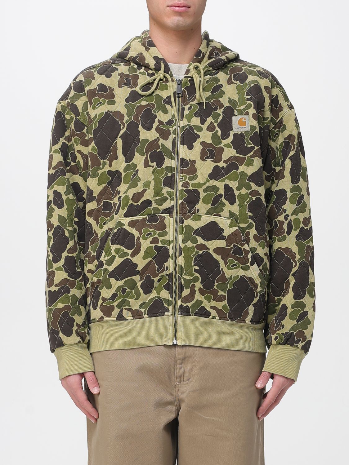 Giubbotto con cappuccio Carhartt Wip in cotone con stampa camouflage