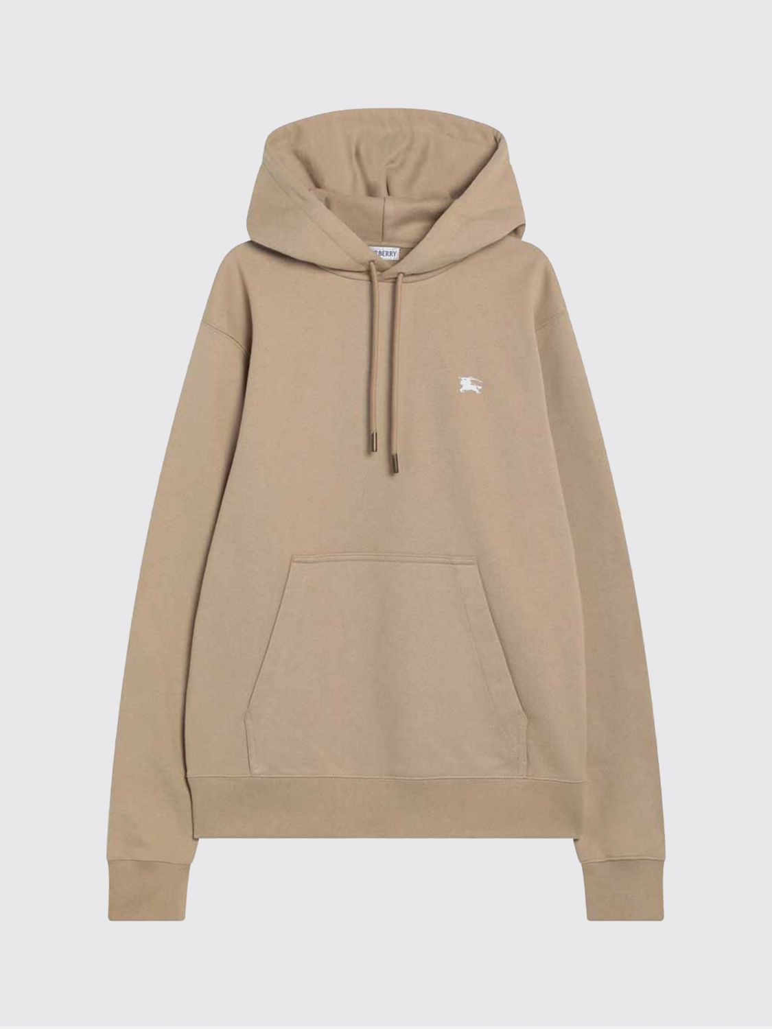 Burberry Knight Stamp Hoodie With Front Pocket In Nude