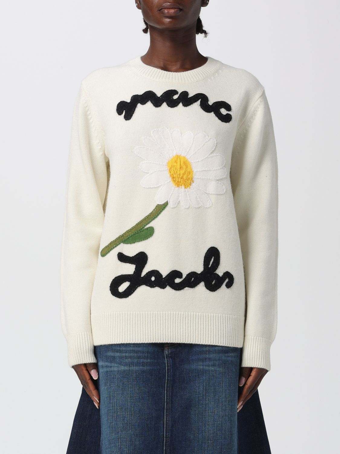Marc Jacobs Marc Is Joy Crewneck Sweater In White