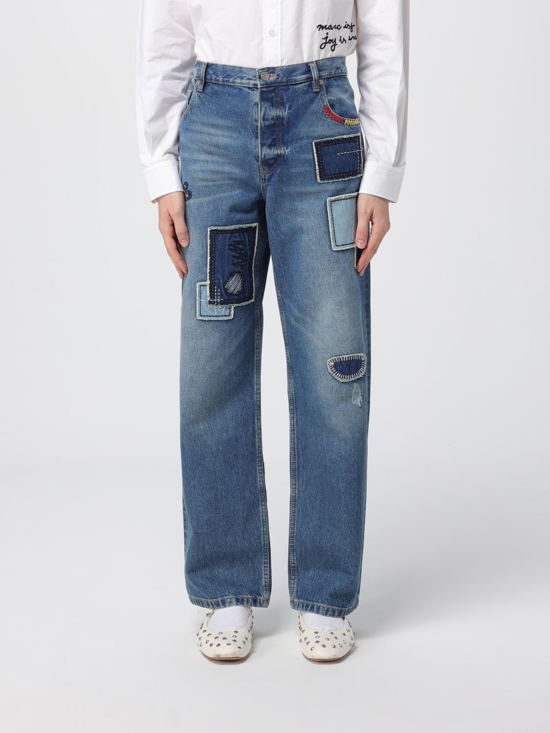 Jeans straight Marc Jacobs in denim con patch