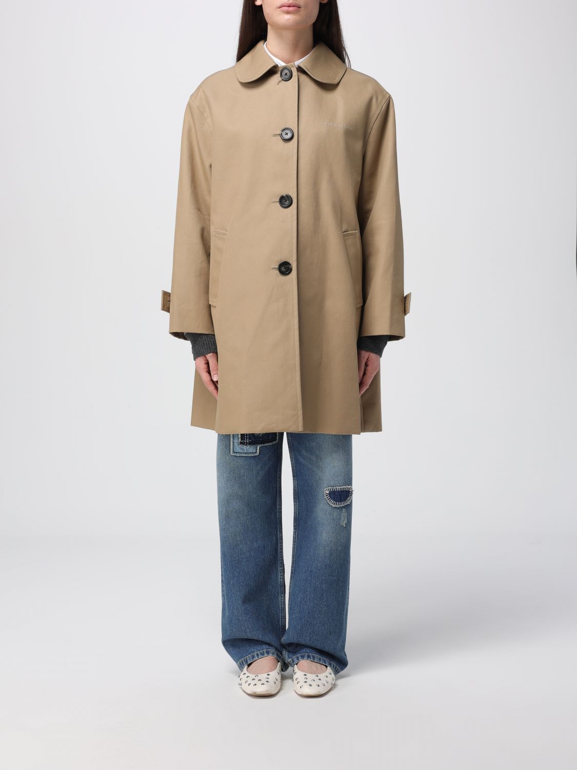 Marc Jacobs Trench Coat Woman Color Beige In Neutral