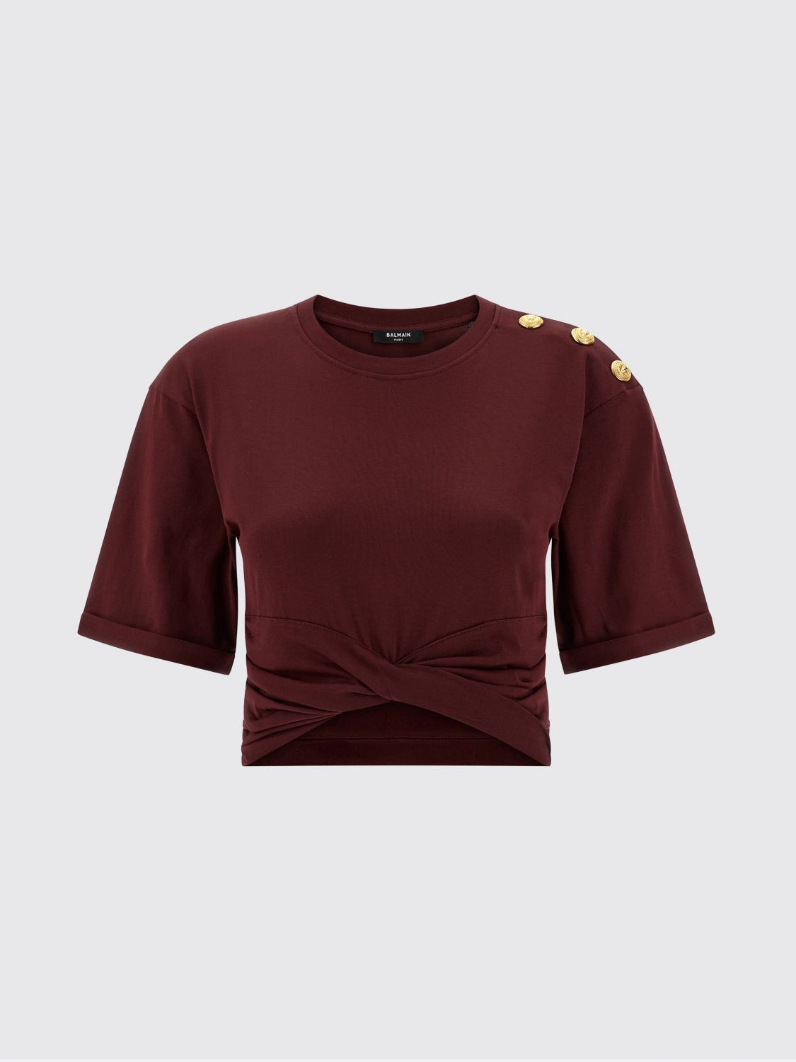 Balmain T-shirt  Woman Color Burgundy In Burgundy