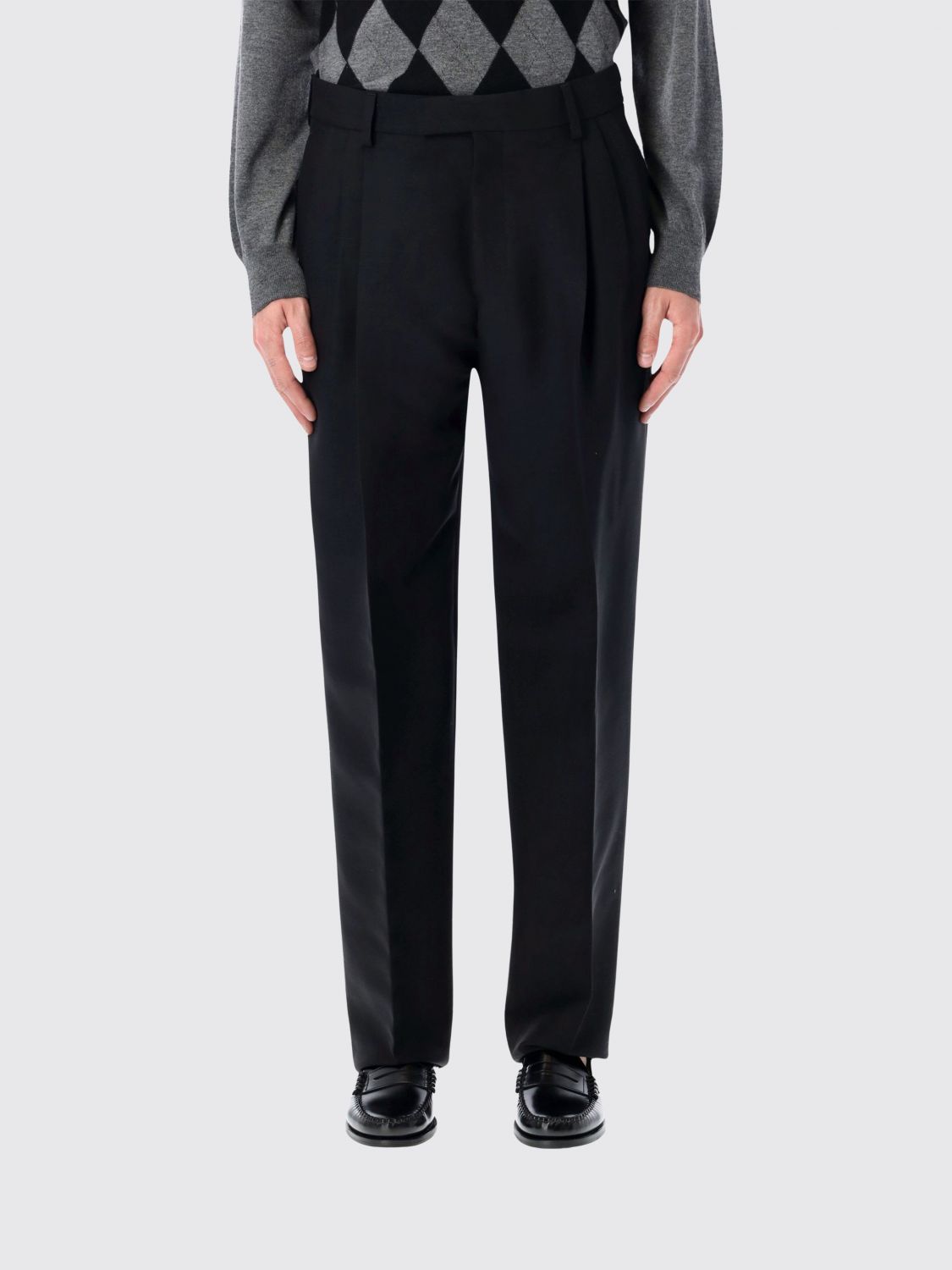 Ferragamo Tailored Trousers With Pleats And Pockets In Black