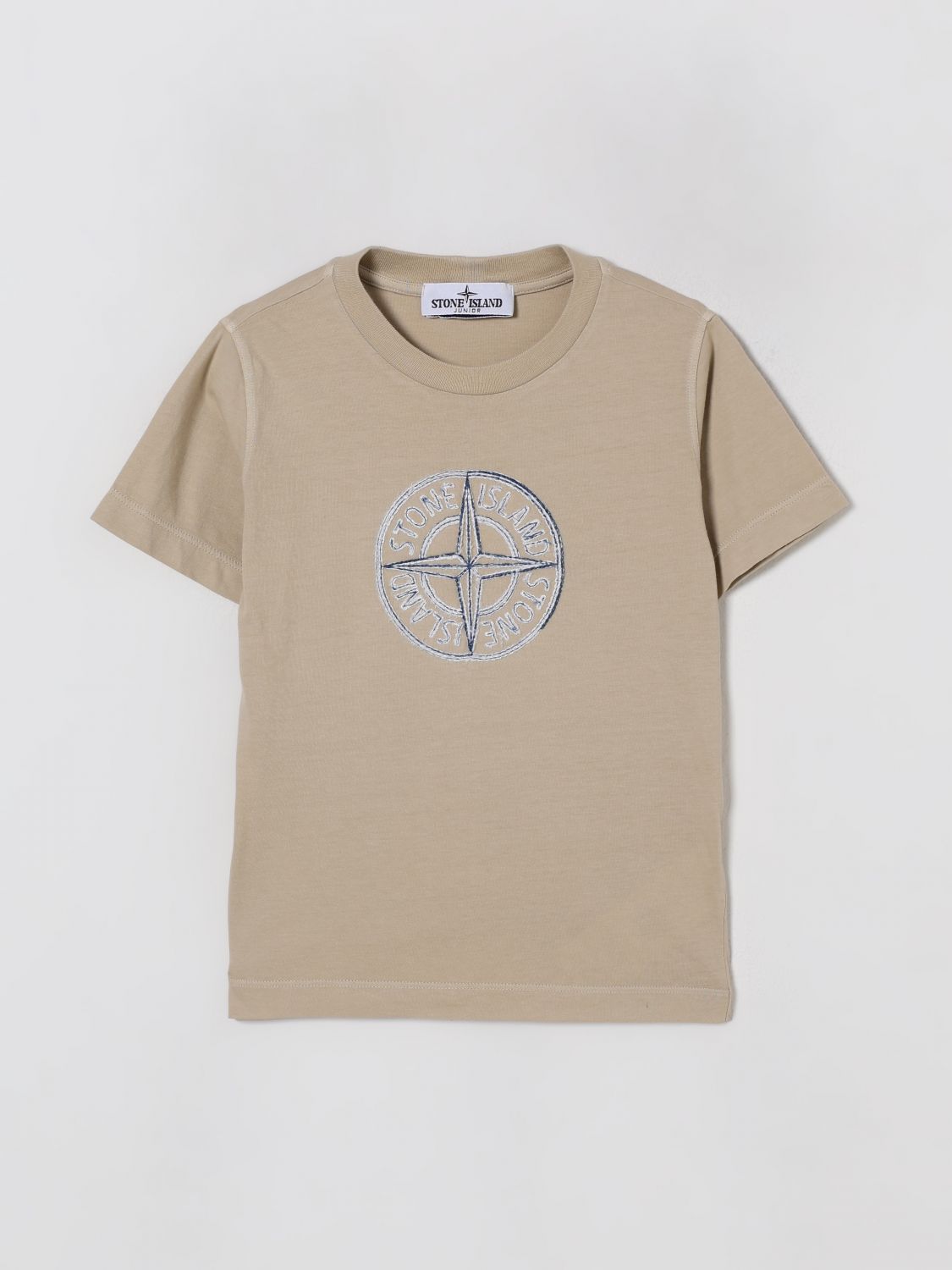 STONE ISLAND JUNIOR T-Shirt Kids color Beige　STONE ISLAND JUNIOR Tシャツ キッズカラー ベージュ STONE