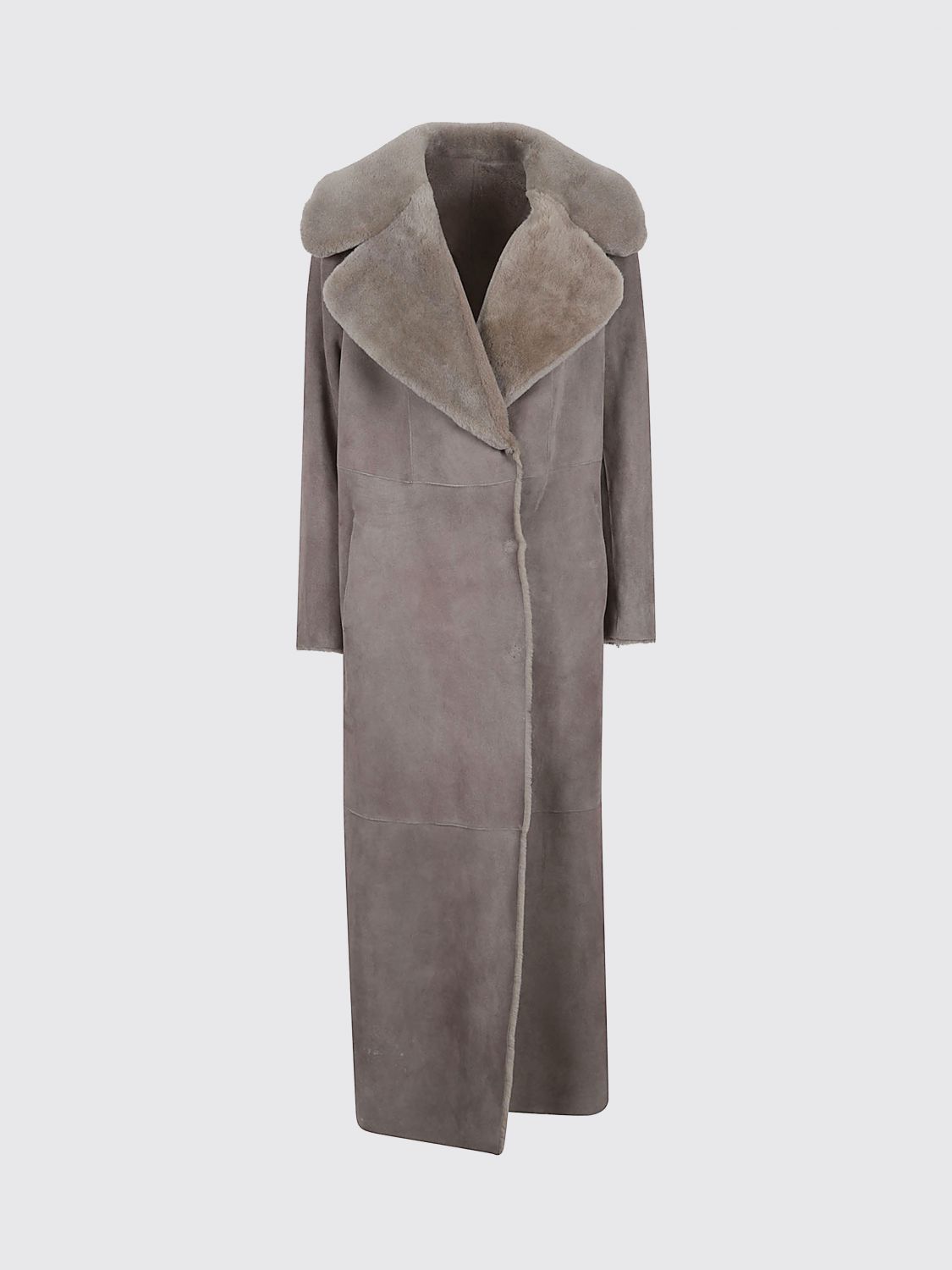 Salvatore Santoro Leather Coat In Gray