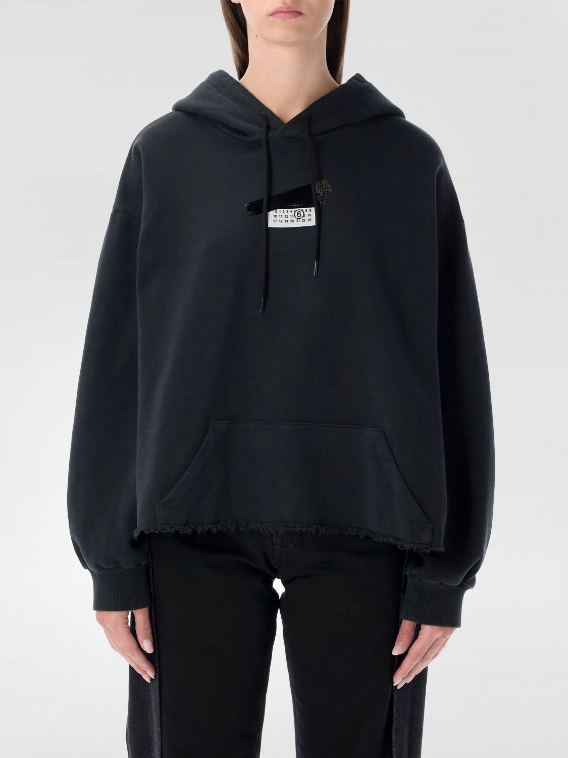 Mm6 Maison Margiela Casual Hoodie Featuring Tape Detail In Blue