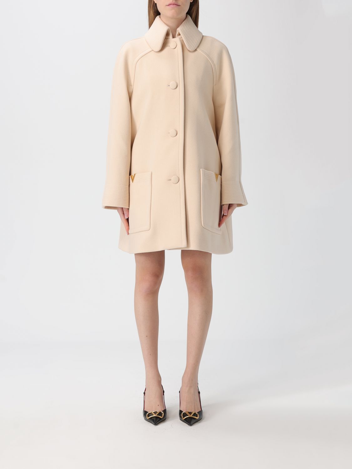 Valentino Trench Coat  Woman Color Beige In Neutral