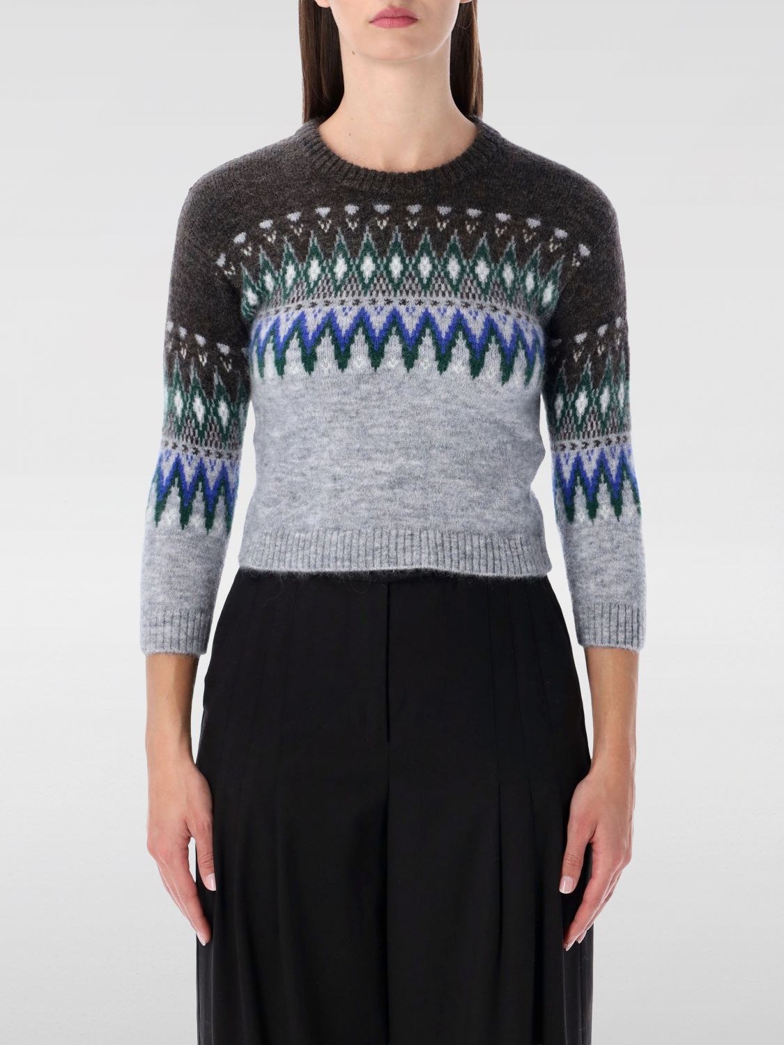 Acne Studios Fairislepattern Wool Sweater In Multi
