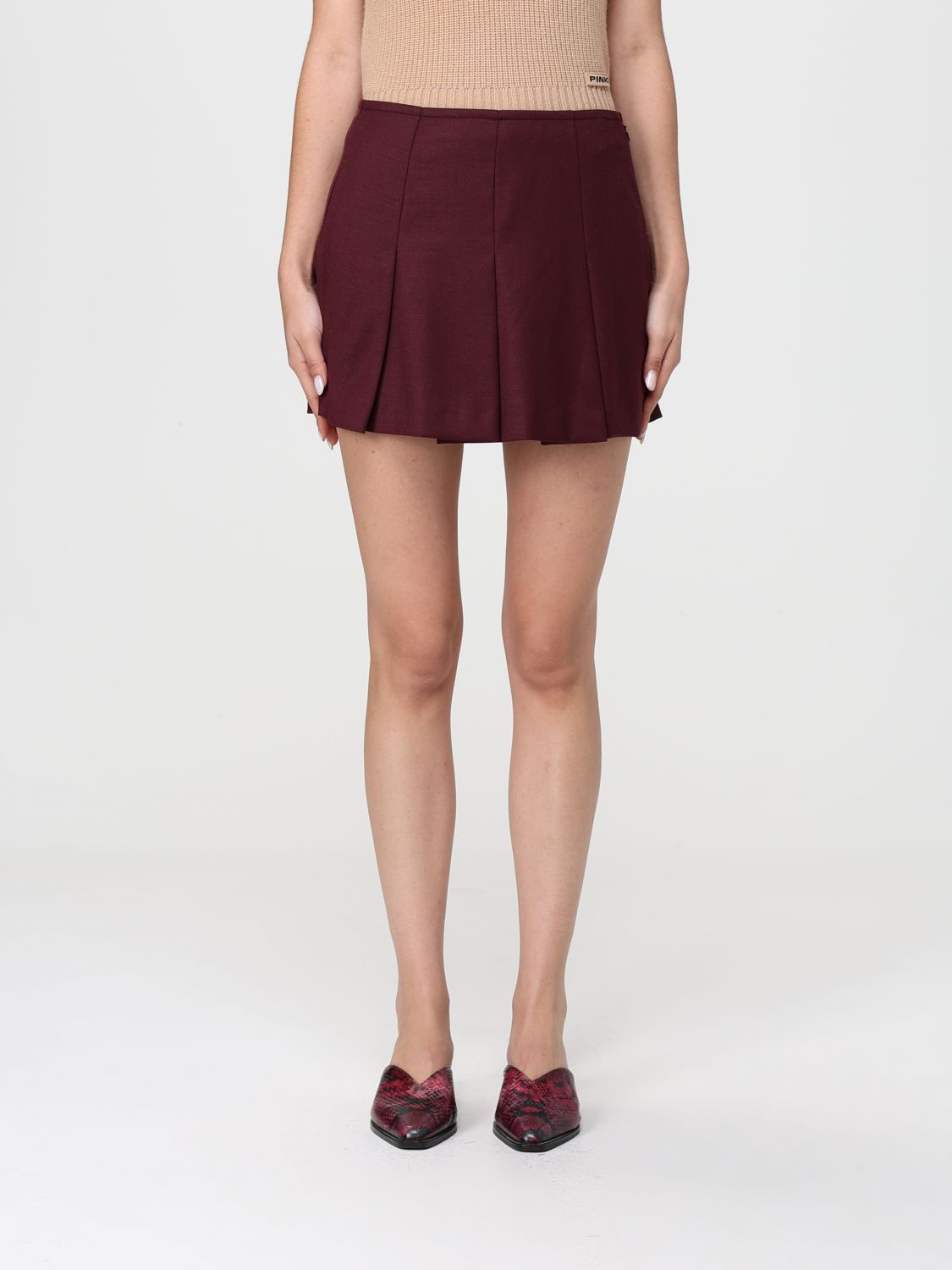 Pinko Skirt  Woman Color Burgundy In Burgundy