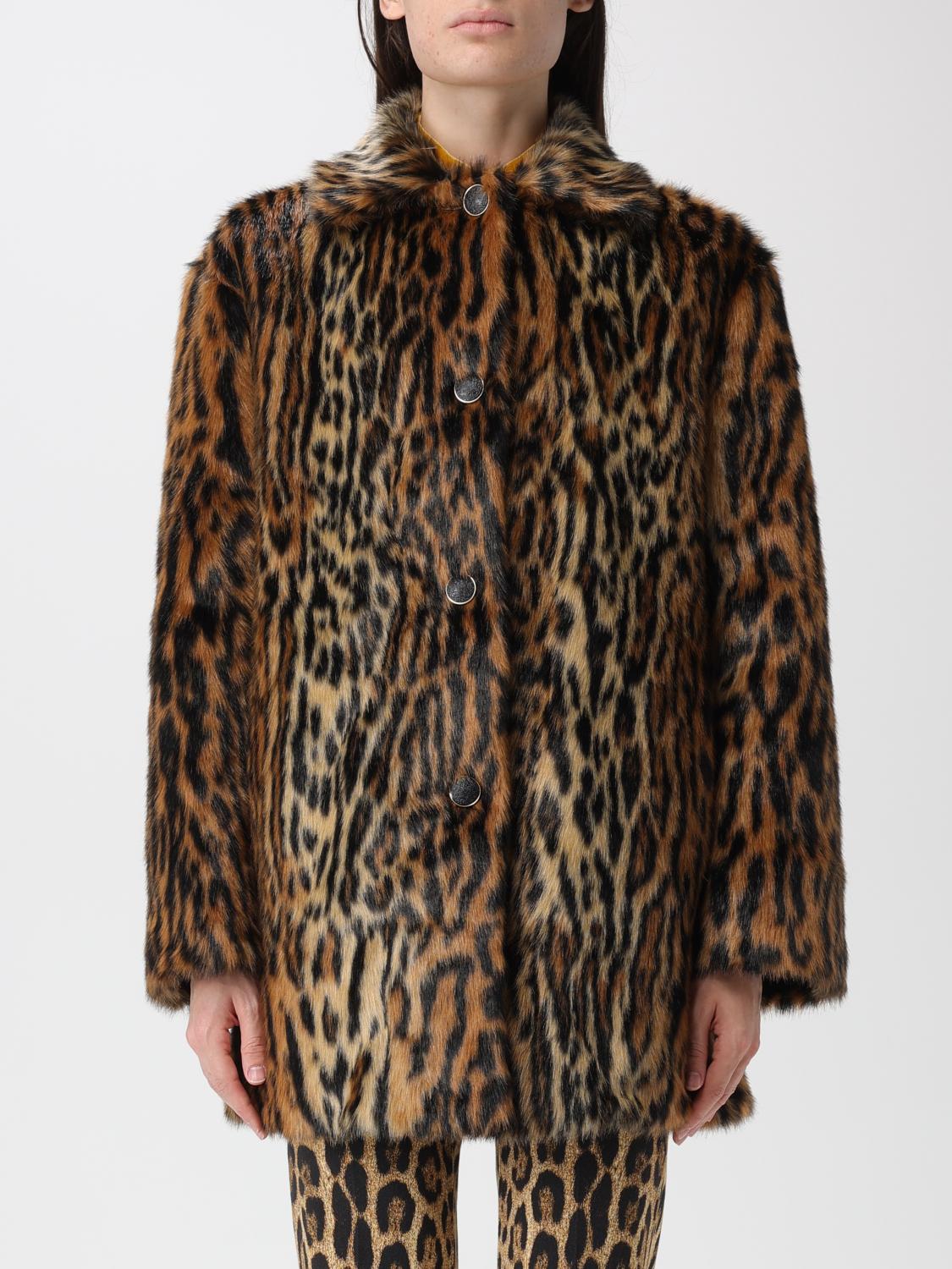 Cappotto Roberto Cavalli in pelliccia sintetica animalier