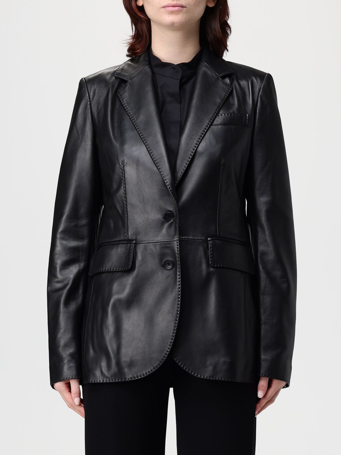Tagliatore Single Breasted Blazer Notched Lapels Pockets In Black