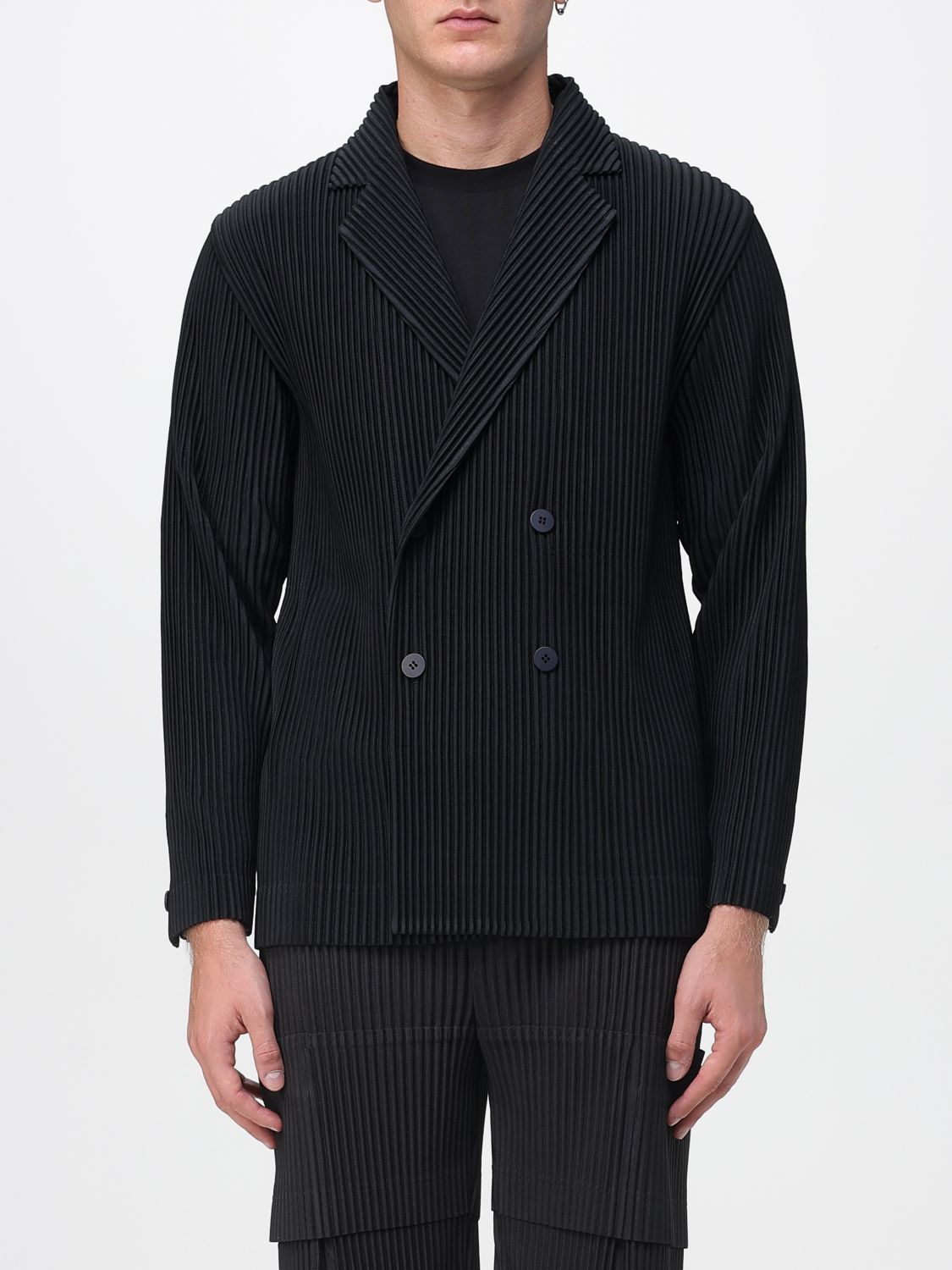 Issey Miyake Blazer Homme Plisse'  Men Color Black In Black