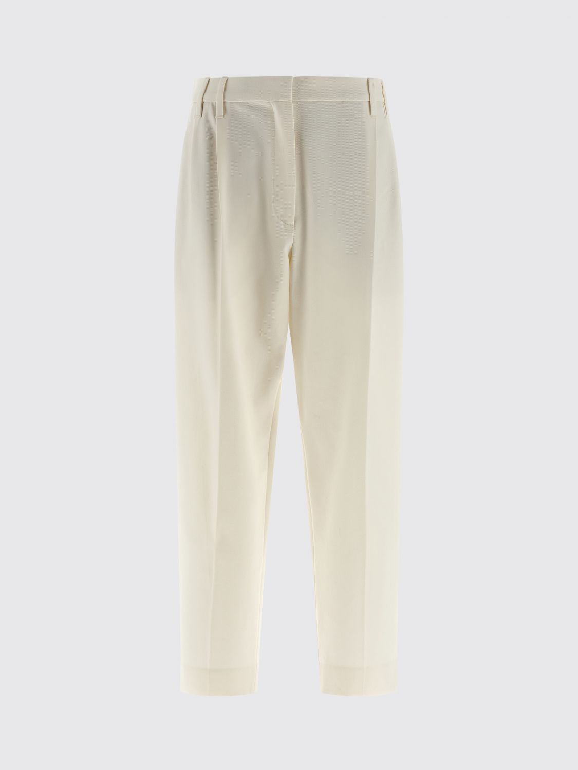 Brunello Cucinelli Pants Woman Color White In Black