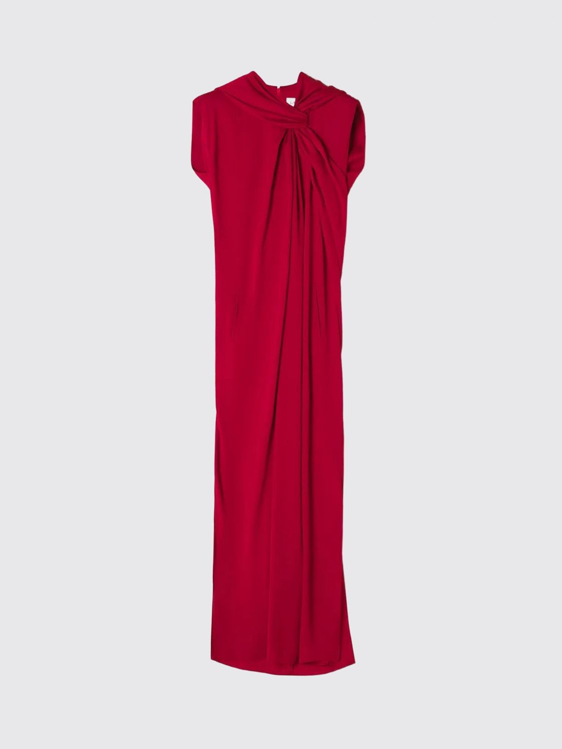 Lanvin Long Draped Dress In Red