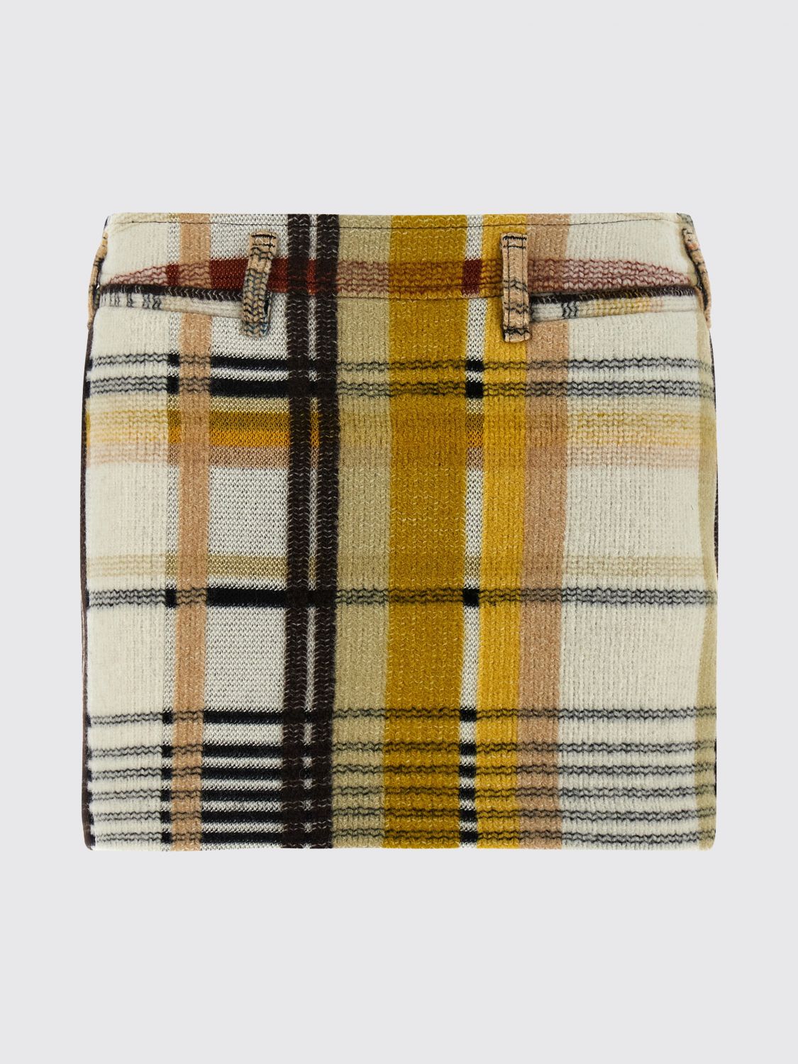 Missoni Plaid Mini Skirt Belt Loops In Multi