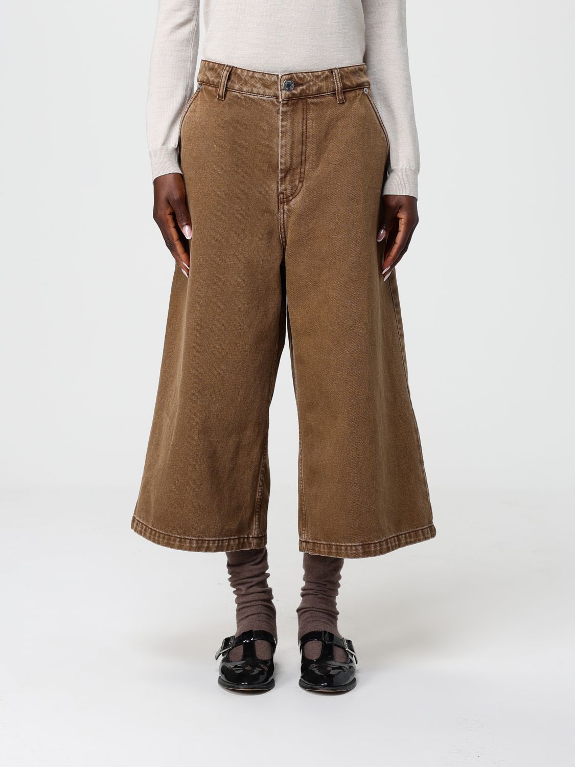 Ami Alexandre Mattiussi Ami Paris Denim Bermuda Shorts In Brown