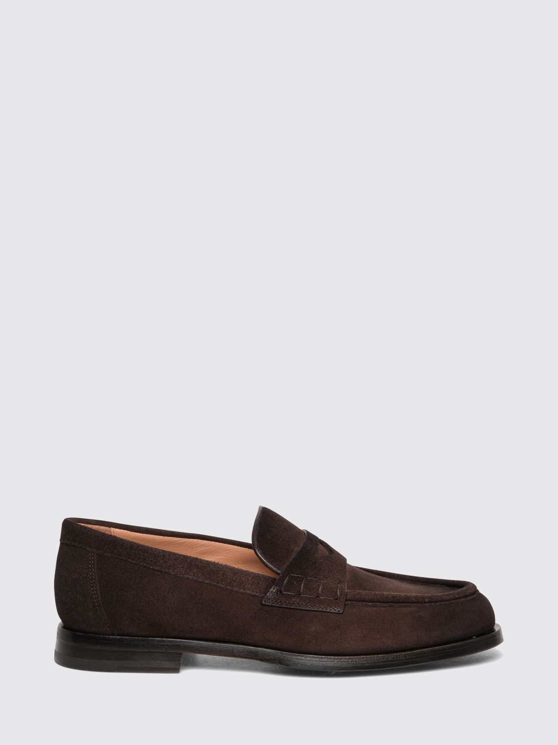 Santoni Suede Penny Loafers In Brown