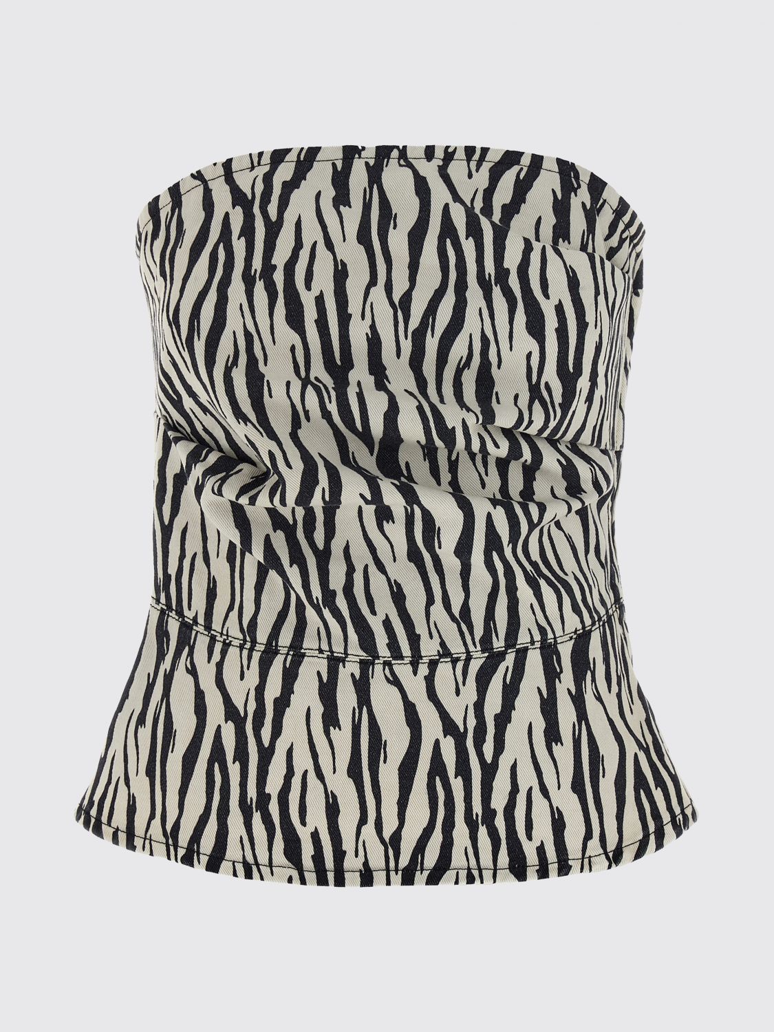 Rotate Birger Christensen 'zebra Print' Strapless Top In White