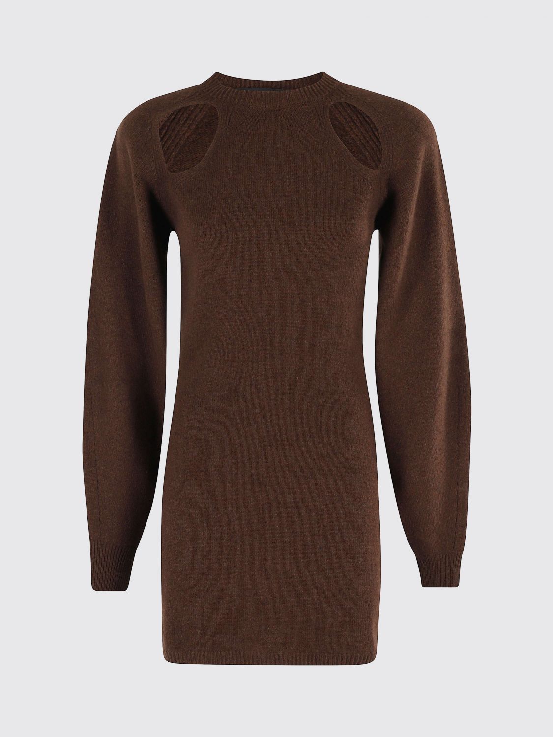 Federica Tosi Mini Dress With Cut-out Detail In Brown