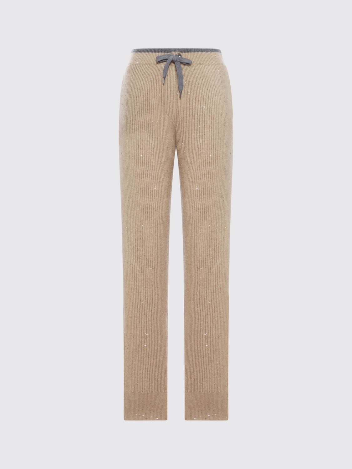 Brunello Cucinelli Cashmere Trousers In Metallic