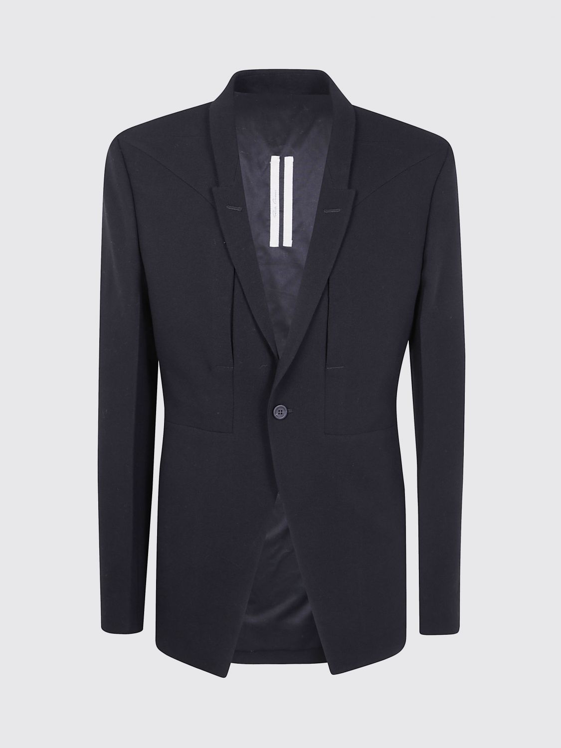 Rick Owens Single-button Wool Jacket In Black