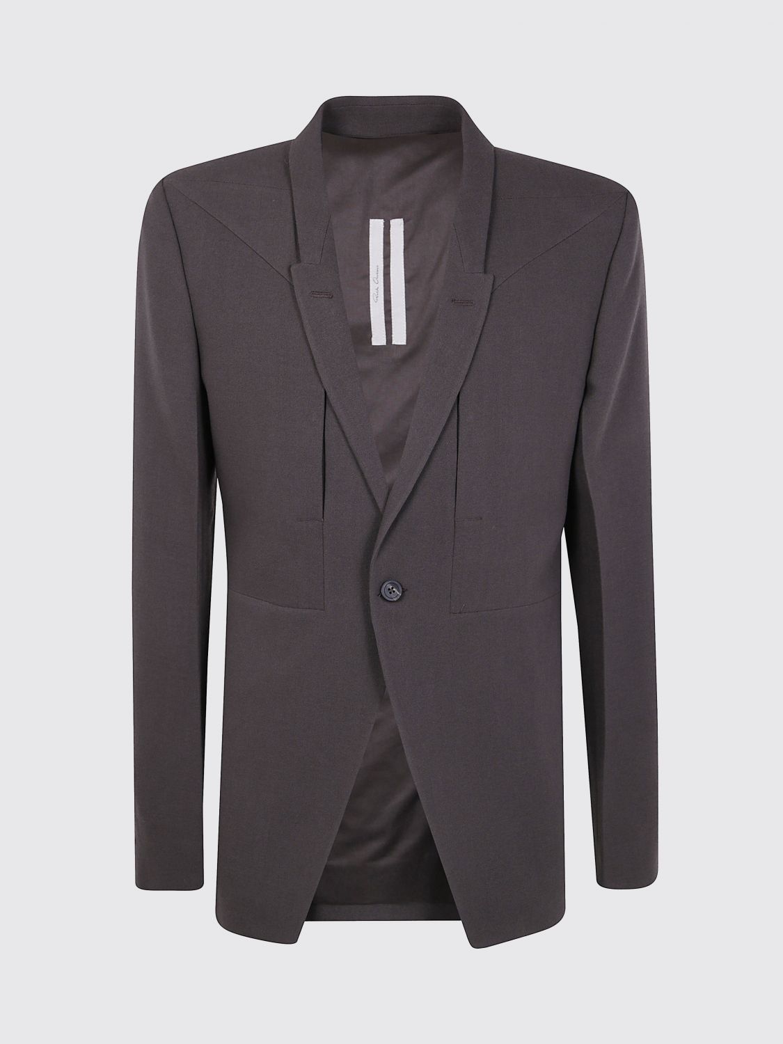 Rick Owens Single-button Wool Blazer In Brown